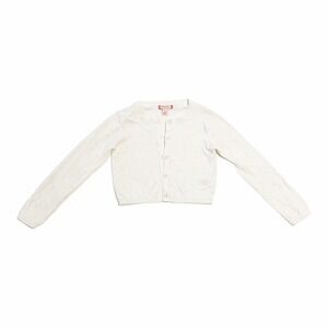 EUC Ruby & Bloom Girls Size 4 White Hearts Cardigan Button Down Sweater